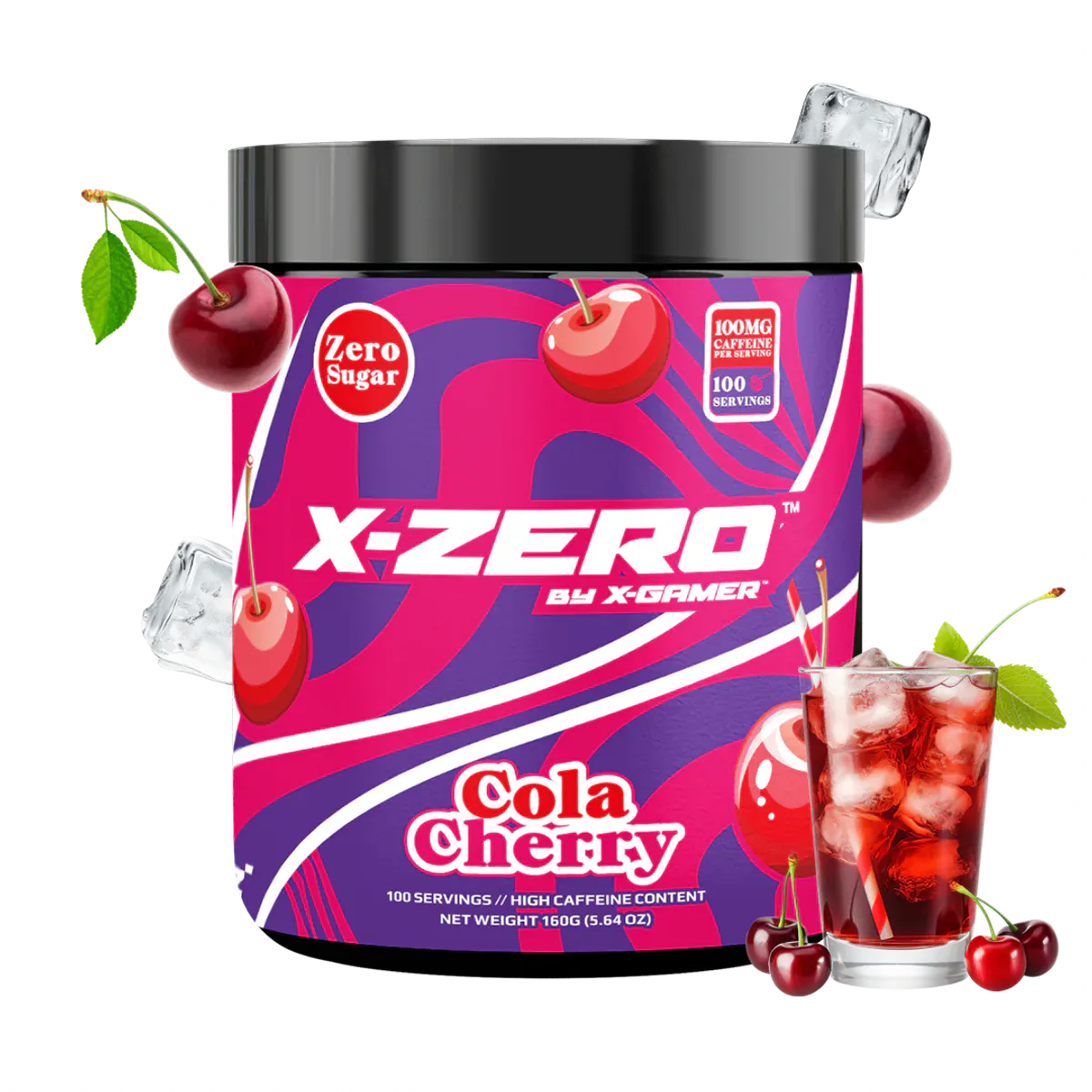 X Zero Cola Cherry 160g (100 serveringer)