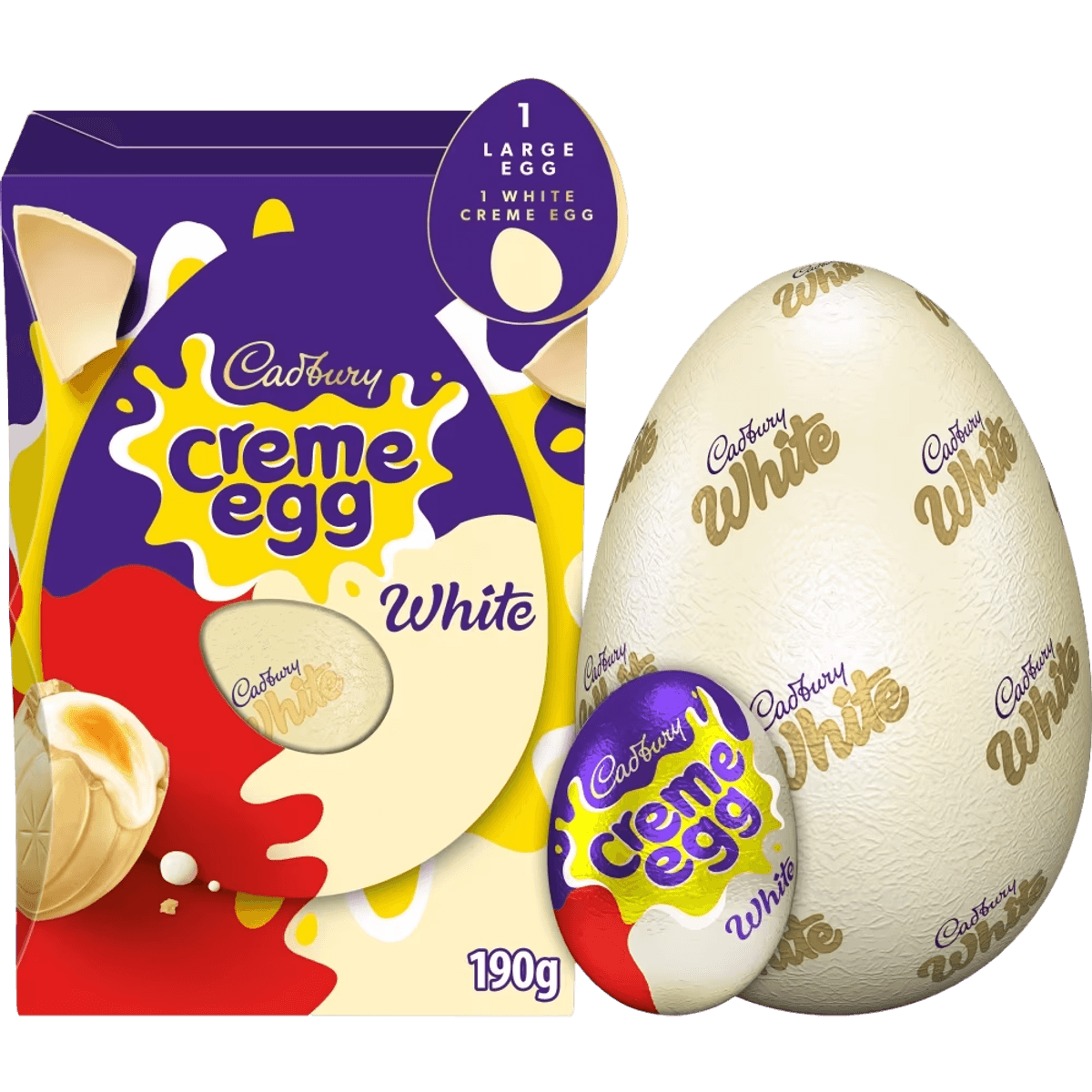 CADBURY WHITE CREME EGG CHOCOLATE EASTER EGG 190g